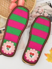 Подошвы 孺子牛毛线鞋垫花底手工勾拖鞋鞋底钩毛线拖鞋橡胶防滑耐磨保暖底 Ox