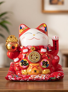 和猫坊招财猫电池摇手特大号精致