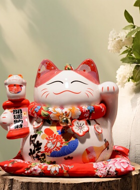 中号招财猫摆件商铺开业收银台发财猫礼物居家装饰玄关客厅存钱罐