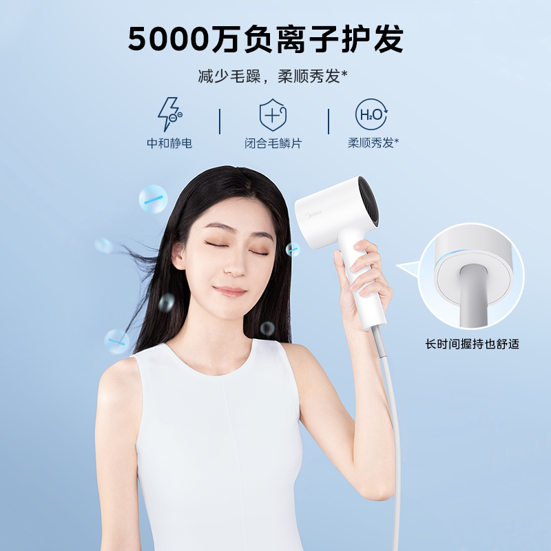 美的电吹风机负离子家用大功率护发速干大风力宿舍学生吹风筒便携