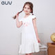 euv girls short-sleeved nightgown summer children's home skirt medium big children girl ice thin princess style