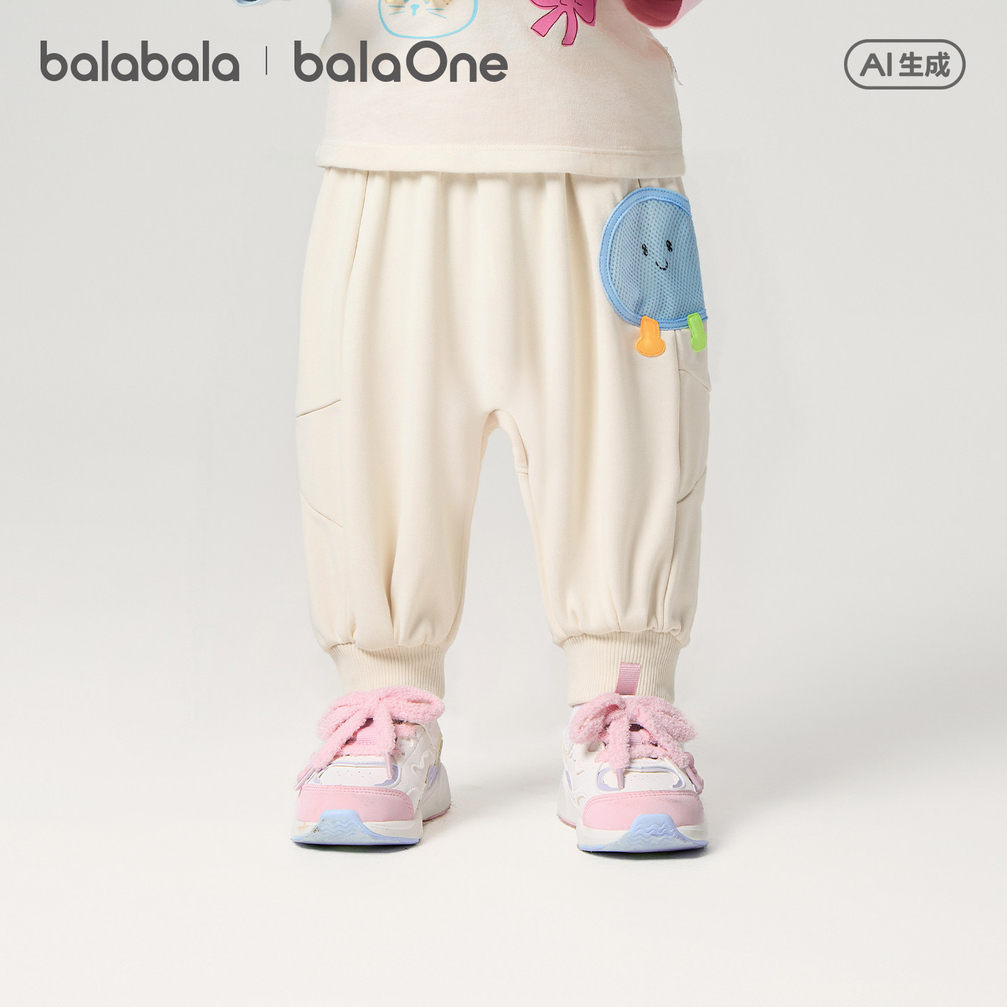 巴拉巴拉宝宝裤子婴儿裤子男女童长裤2026新款春装运动裤屁屁裤潮