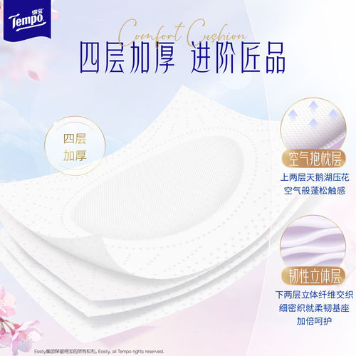 【粉上一博】Tempo/得宝卷纸樱花味家用卫生纸厕纸整箱 - 图0