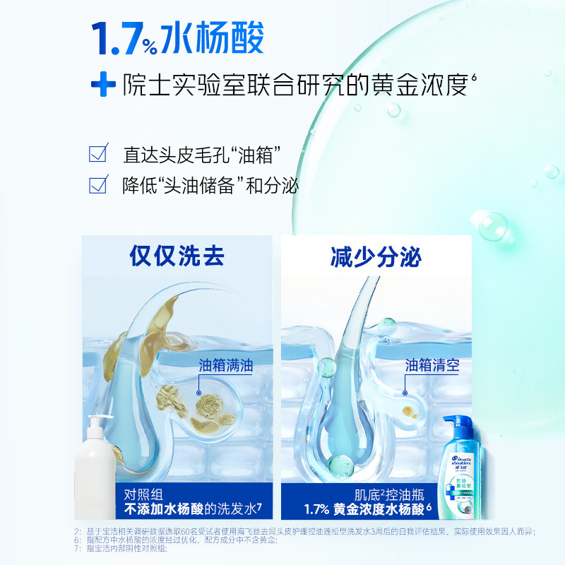 海飞丝控油蓬松洗发水去屑止痒爷爷瓶