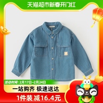 Davibella childrens shirt 2024 new spring clothing boy Cowboy blouse male baby shirt jacket