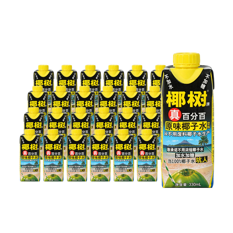 椰树椰子水330ml*24盒/箱椰树椰汁植物蛋白海南特产椰子汁