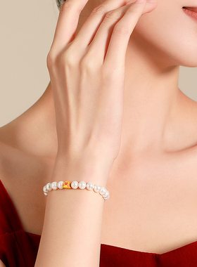 梦金园转运珠爱心字母足金饰品