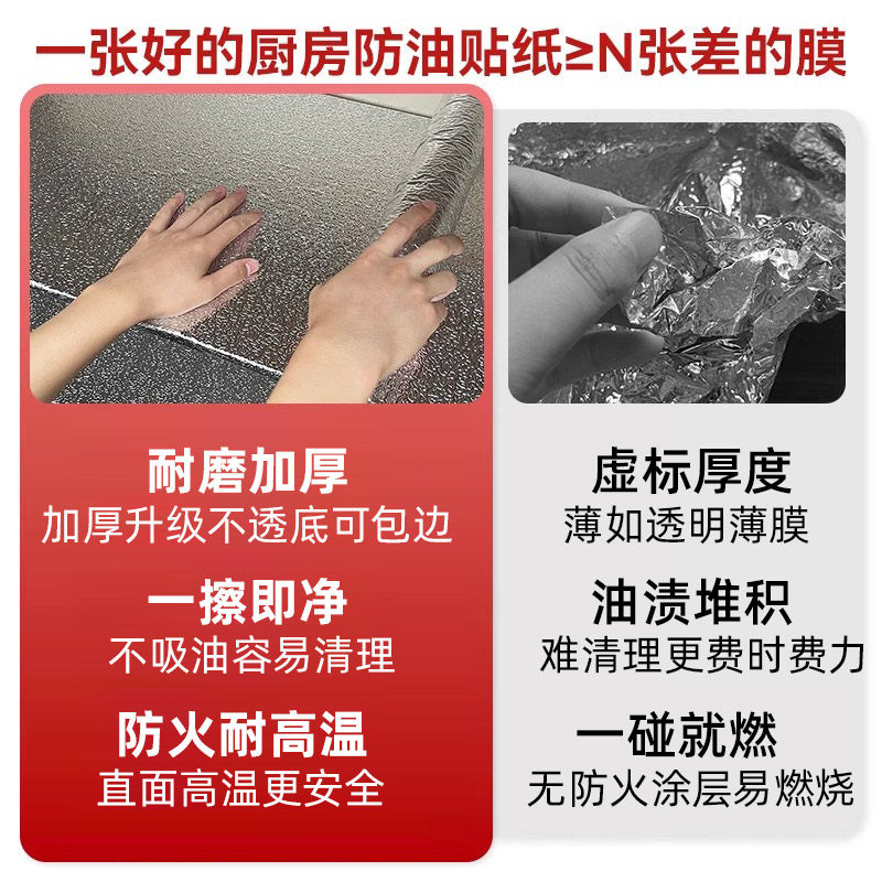 厨房防油贴纸防火耐高温灶台墙纸防水防潮自粘厨柜贴膜铝箔锡箔纸,淘宝优惠券,粉丝福利购,淘宝优惠卷