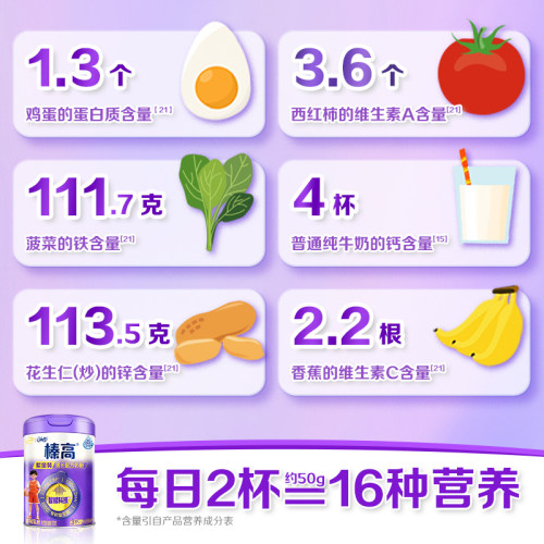 成长快人一步 伊利QQ星榛高紫金装3岁以上儿童高钙成长牛奶粉20g - 图1