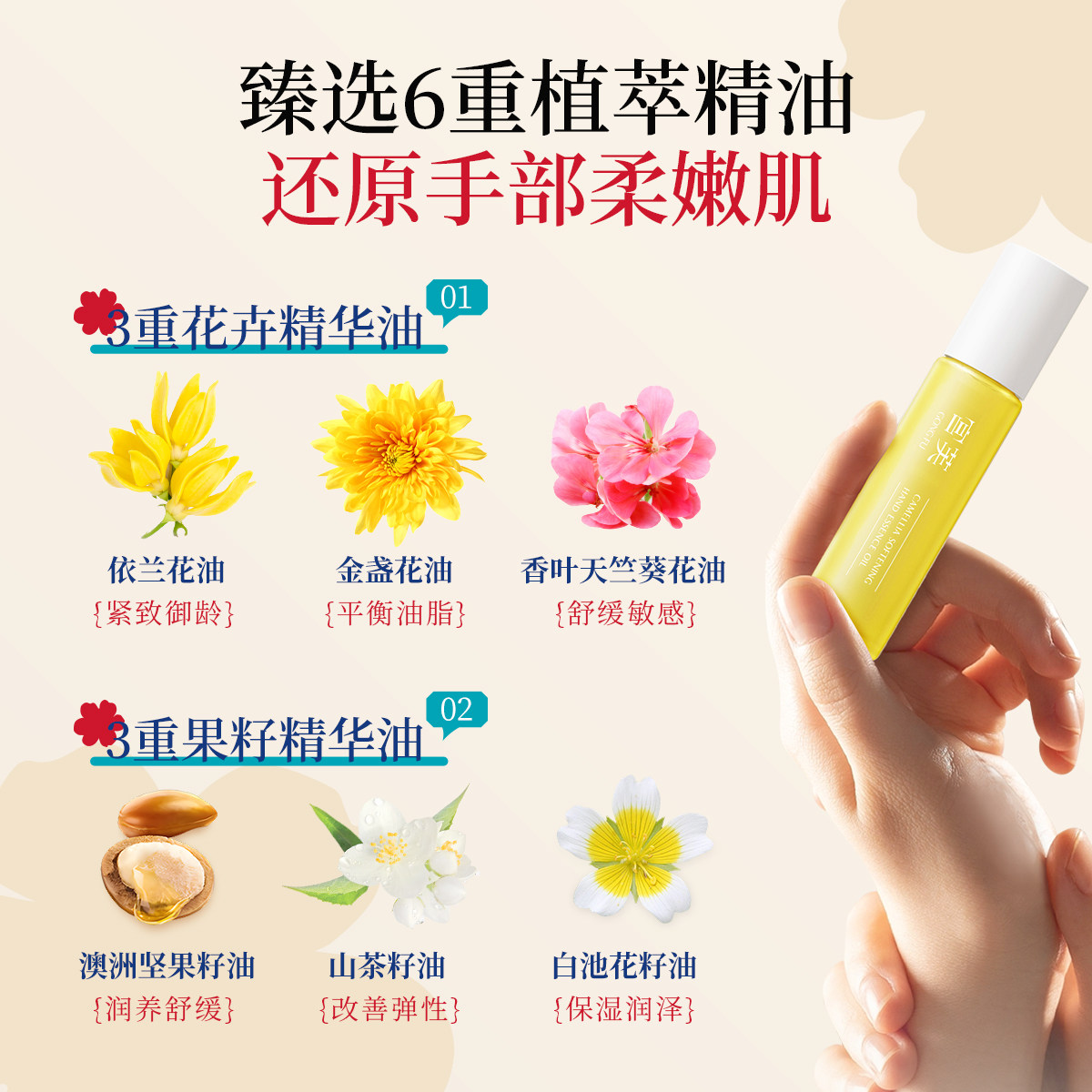 宫芙护手霜手部精华油香氛滋养清爽长效防干裂倒刺补水修复舒缓