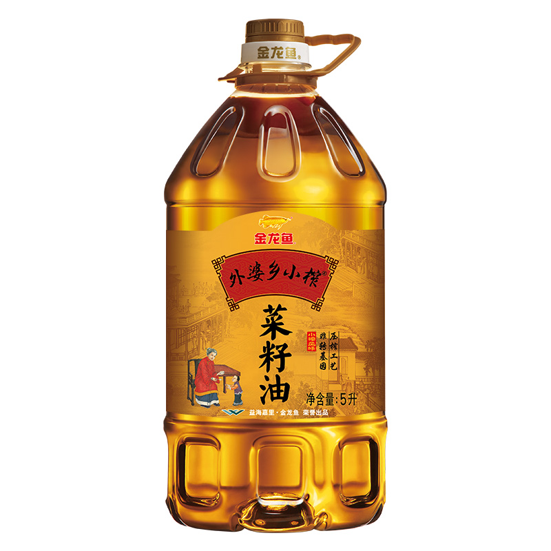 金龙鱼外婆乡小榨菜籽油菜油菜子油5L/桶 非转基因家用食用油 - 图0