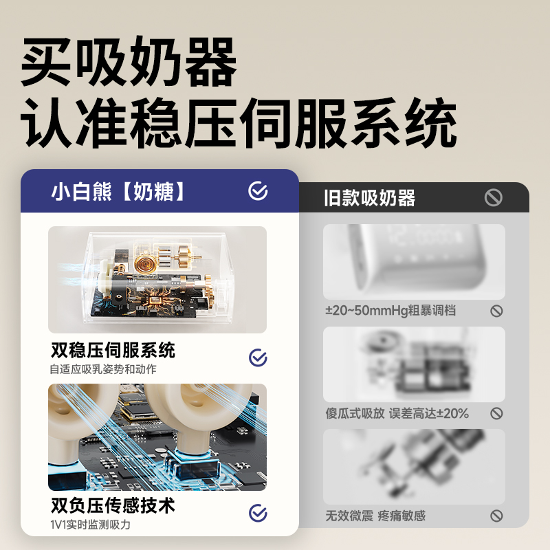 SnowBear小白熊双边吸奶器电动免手扶母乳静音全自动挤奶便携无极
