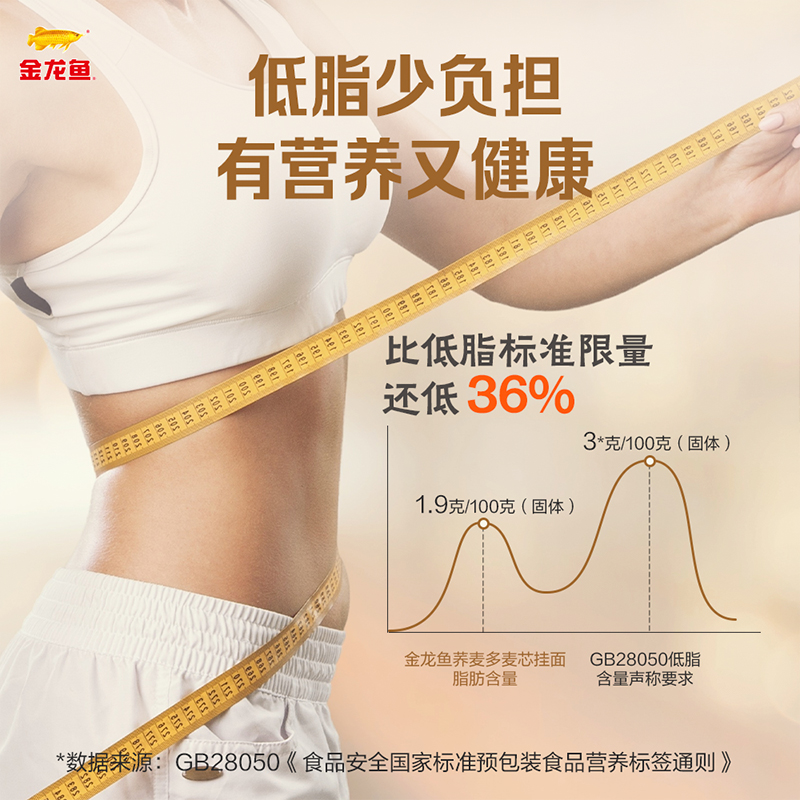 金龙鱼麦芯荞麦挂面1kg*3包代餐饱腹粗粮凉拌速食健身早餐面条