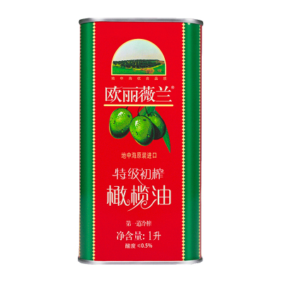 【原装进口】欧丽薇兰特级初榨橄榄油1L/桶健身凉拌烹饪食用油