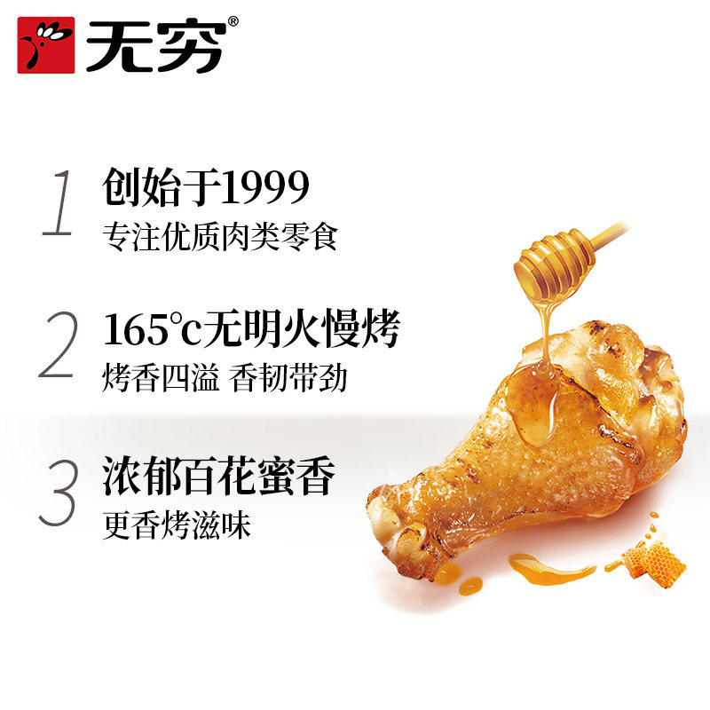 【加量不加价】无穷蜂蜜烤鸡翅根 小鸡腿休闲小吃网红小零食,淘宝优惠券,粉丝福利购,淘宝优惠卷
