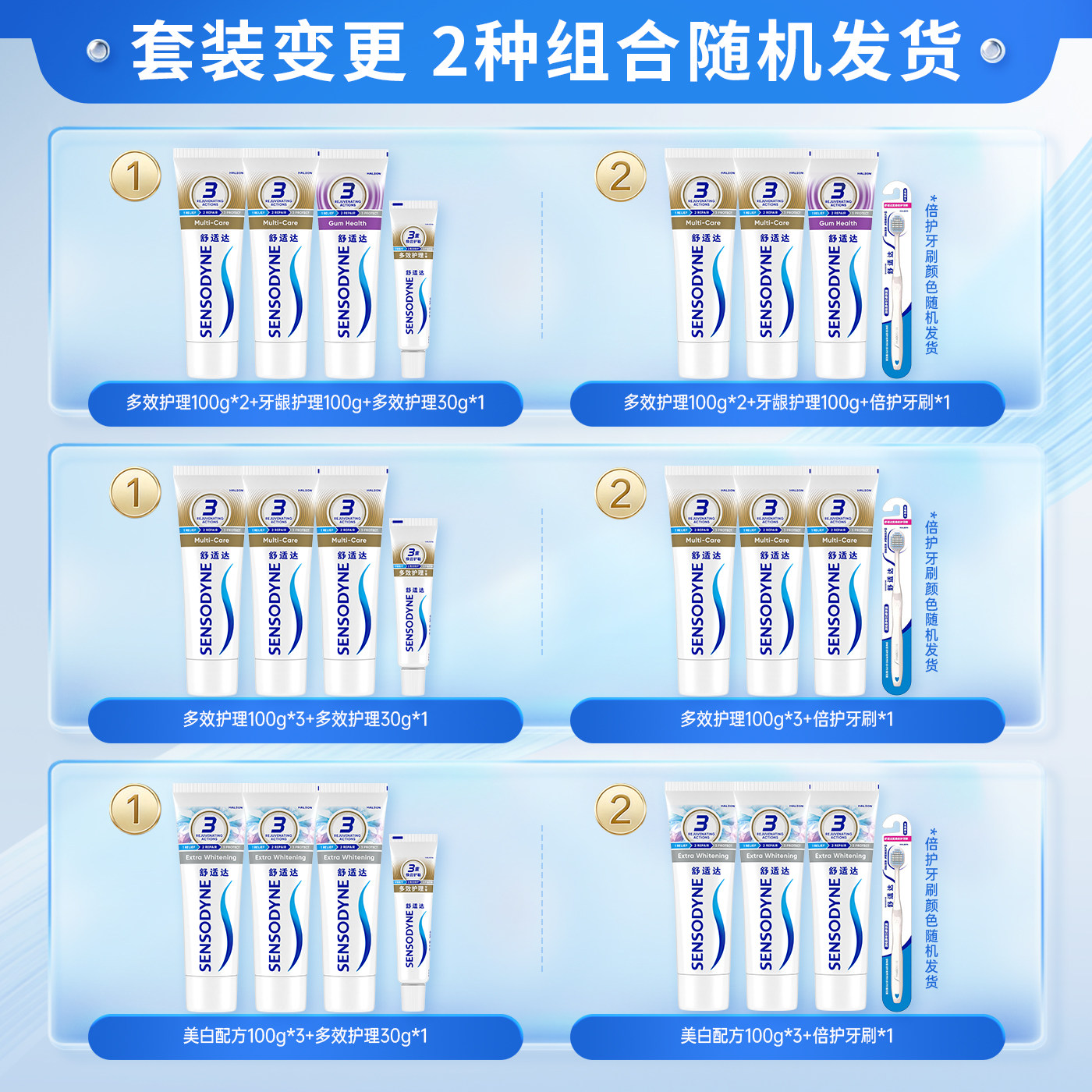 【下拉享优惠】舒适达抗敏感牙膏含氟成人多效护龈减少牙菌斑清新