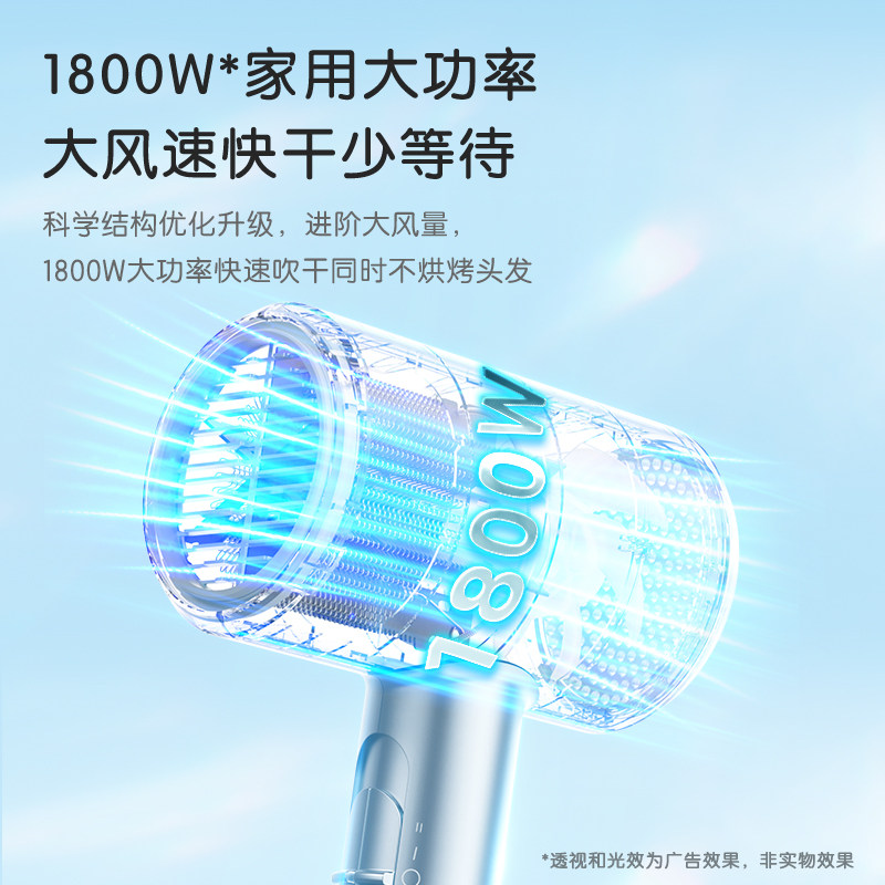 美的吹风机负离子速干家用电吹风护发大风力风筒机宿舍用学生便携