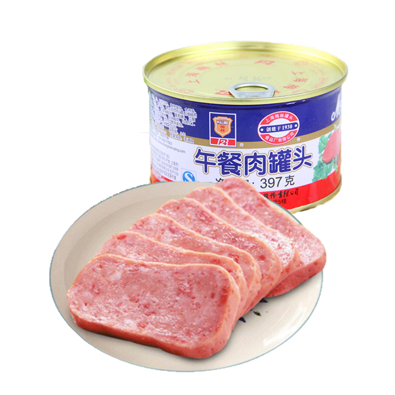 【上海梅林】午餐肉397g户外速食肉罐头火鸡面酸辣粉早餐搭档即食 - 图0