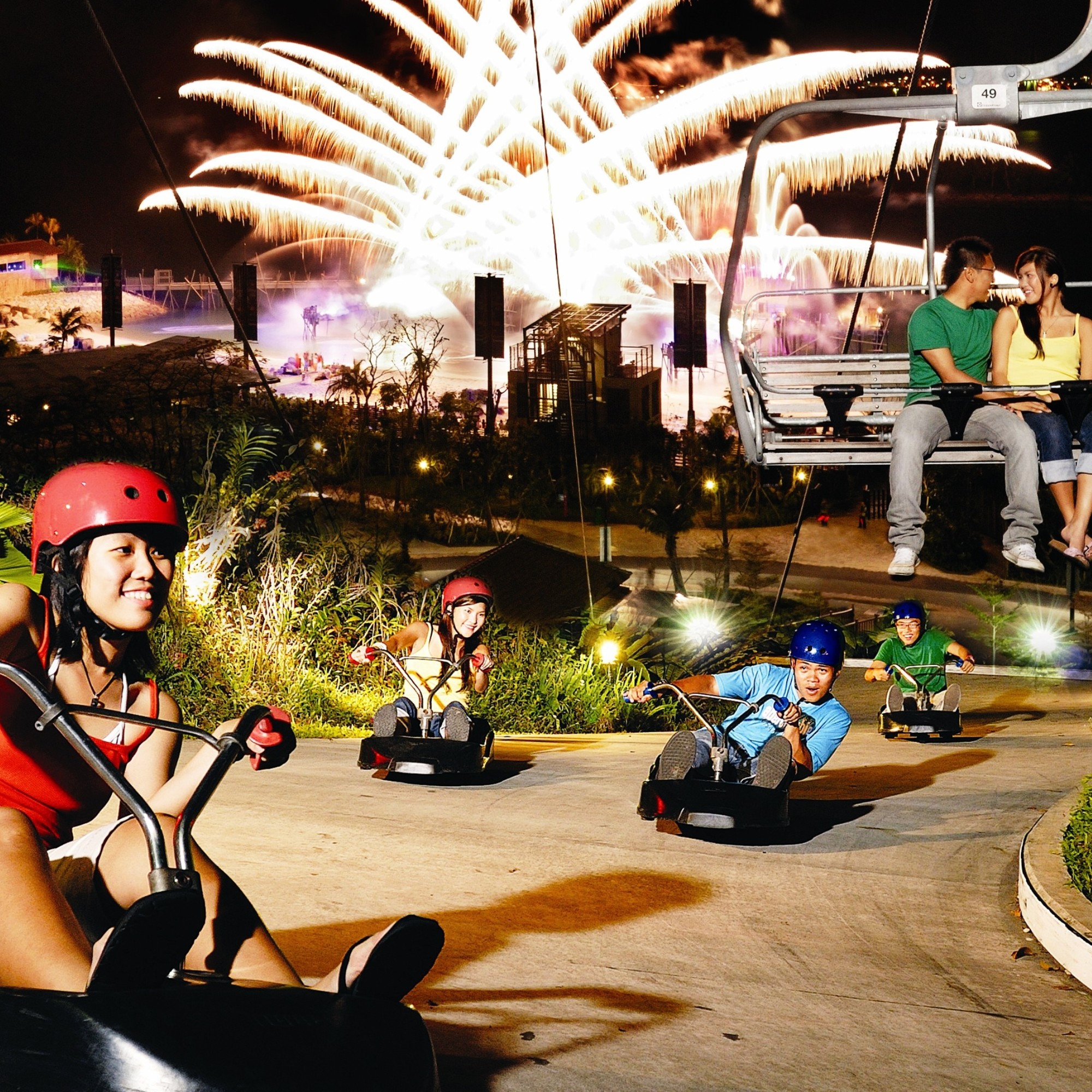 [圣淘沙斜坡滑车及空中吊椅-斜坡滑车&空车吊椅（日场）]不用预约快出票当天可订新加坡天际滑车skyline luge,淘宝优惠券,粉丝福利购,淘宝优惠卷