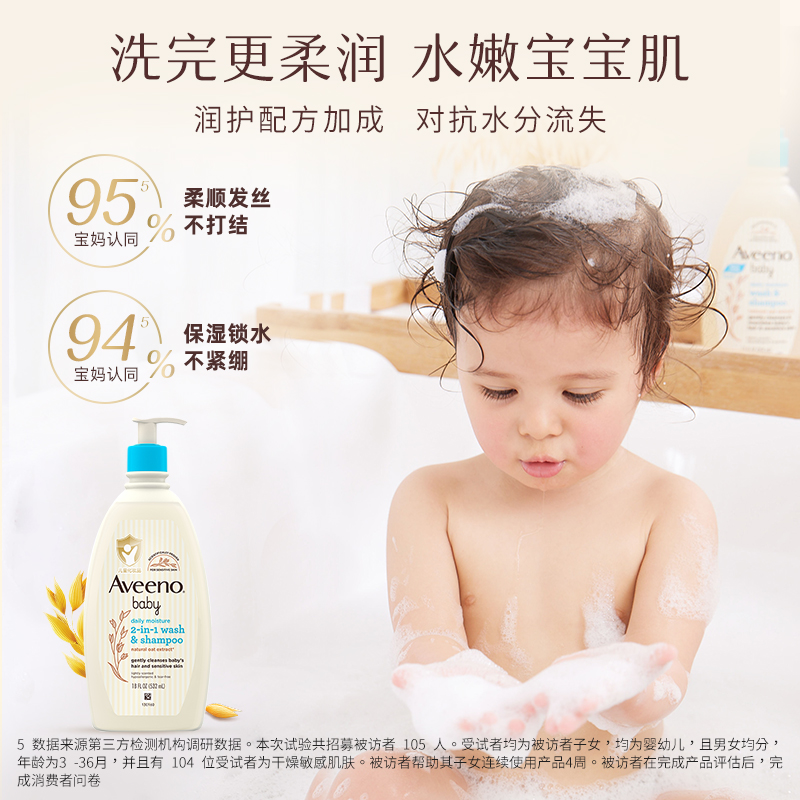 Aveeno/艾惟诺宝宝婴儿洗发沐浴露二合一保湿沐浴乳532ml-图1