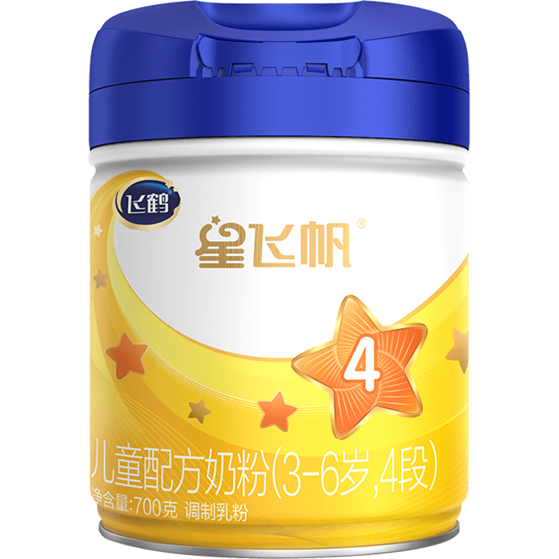 【全球第1大单品】飞鹤星飞帆儿童配方奶粉3-6岁罐装4段700g×1罐-图0