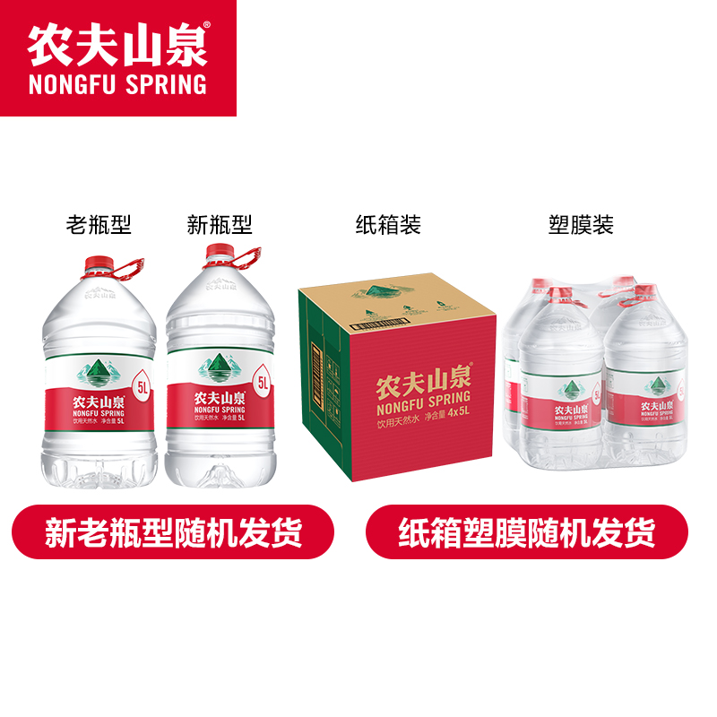 农夫山泉天然水5L*4桶桶装水囤货 天然矿物质弱碱性 - 图0