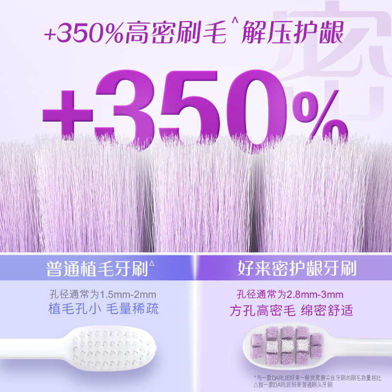 DARLIE好来(原黑人)牙刷密护龈8支护龈刷毛0.01mm轻柔按摩牙龈