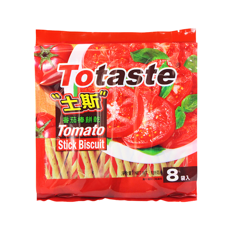 土斯Totaste番茄味棒形饼干128g*1袋儿童网红零食手指饼干小吃 - 图0