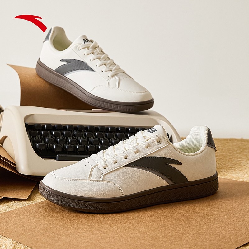 安踏男鞋板鞋2025冬季新品低帮轻便小白鞋舒适休闲耐磨休闲运动鞋,淘宝优惠券,粉丝福利购,淘宝优惠卷