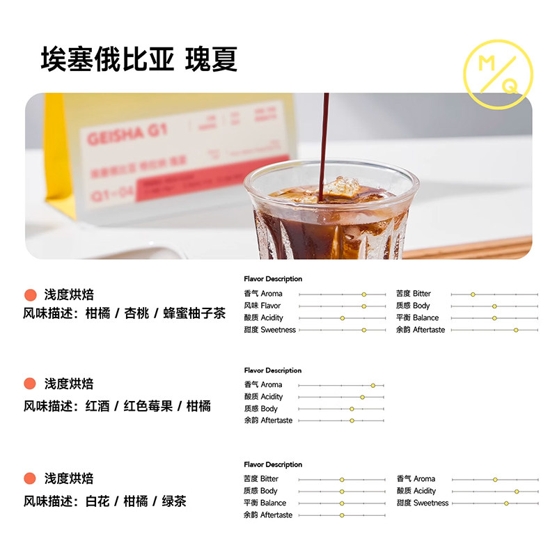 明谦埃塞俄比亚原生种瑰夏G1200g*1袋手冲黑咖啡豆粉现磨新鲜烘焙