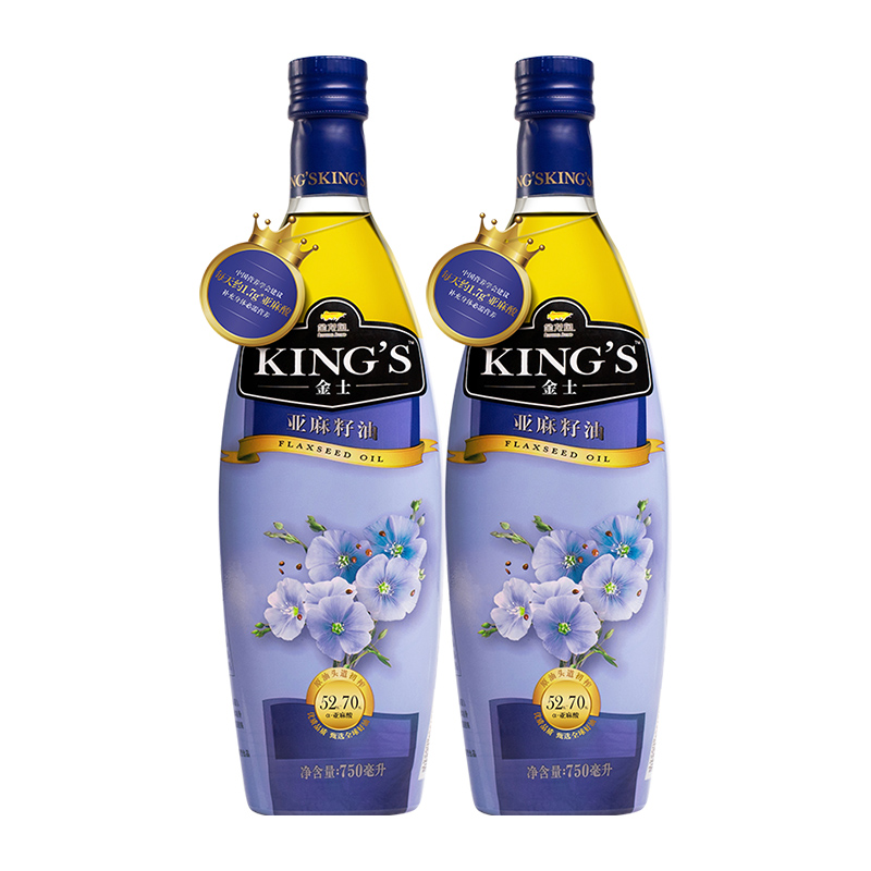 金龙鱼KING'S特级亚麻籽油750ml*2瓶