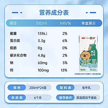 三元纯牛奶小方白脱脂灭菌乳200ML*24盒[3元优惠券]-寻折猪