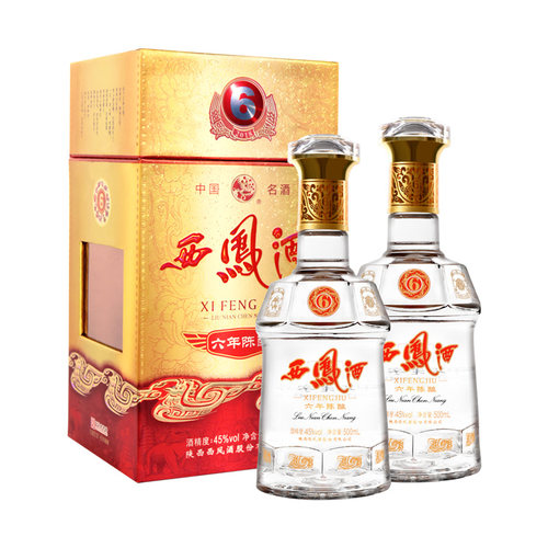 西凤酒45度6年陈酿凤香型白酒500ml*2瓶中华老字号滴滴珍贵送礼盒 - 图0