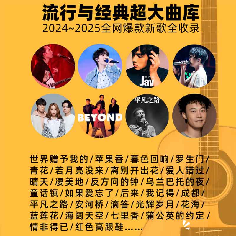 2025吉他谱流行歌曲最易上手吉他弹唱超精选501首吉他教学书讲义-图1