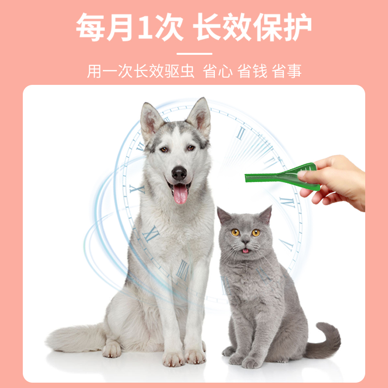 hugpet狗狗驱虫药宠物犬8周龄-10kg用体外驱虫非泼罗尼滴剂3支 - 图0