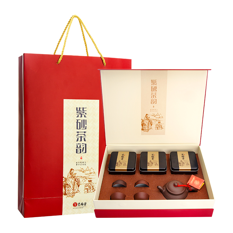 天猫超市艺福堂茶叶乌龙茶清香型铁观音168g含茶具春节年货礼盒送礼品长辈0