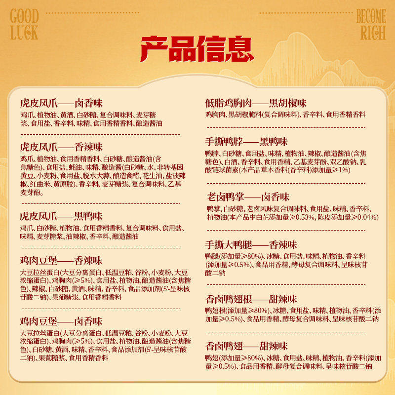 王小卤抓财手卤味零食礼盒虎皮凤爪送礼零食大礼包