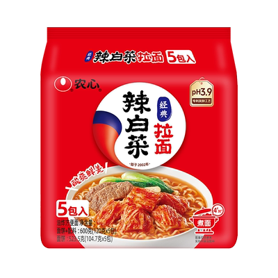 农心辣白菜筋道拉面无油包