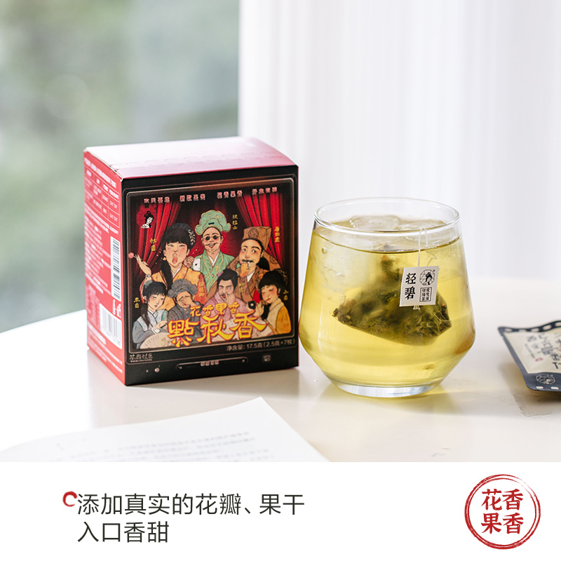 茶颜悦色点秋香蜜桃乌龙茶玫瑰红茶果香冷泡茶叶袋泡茶包7枚*2盒 - 图1