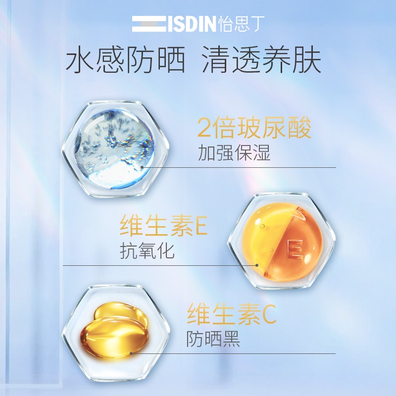 ISDIN怡思丁多维光护沁融水感防晒液12ml*3支SPF50 PA+++ - 图2