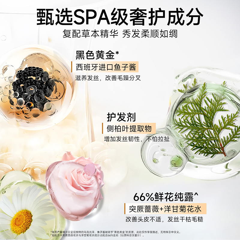 弹动鱼子酱蓬松生姜丰盈控油洗发水露去屑柔顺发膜洗头膏洗护套装 - 图0