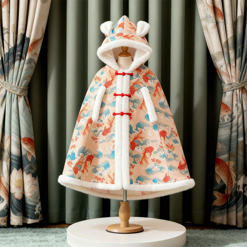 彩婴房婴儿披风斗篷男女宝宝防风冬天外出抱衣加绒加厚秋冬季挡风