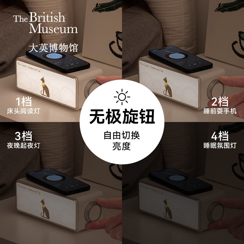 大英博物馆蓝牙音响无线充电氛围小夜灯音箱乔迁送礼女友生日礼物,淘宝优惠券,粉丝福利购,淘宝优惠卷