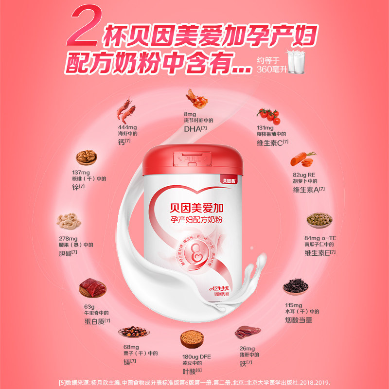 贝因美爱加孕妇配方牛奶粉适用于怀孕期孕产妇哺乳期富含叶酸