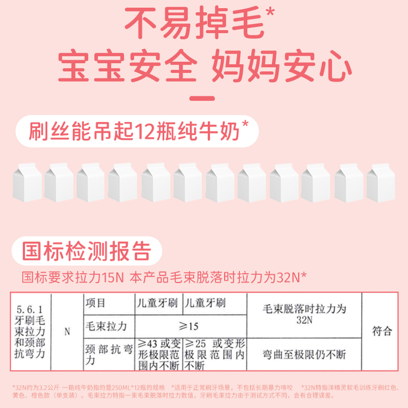 洋精灵儿童牙刷0到3岁软毛婴幼儿宝宝牙刷清洁抑菌口腔清洁