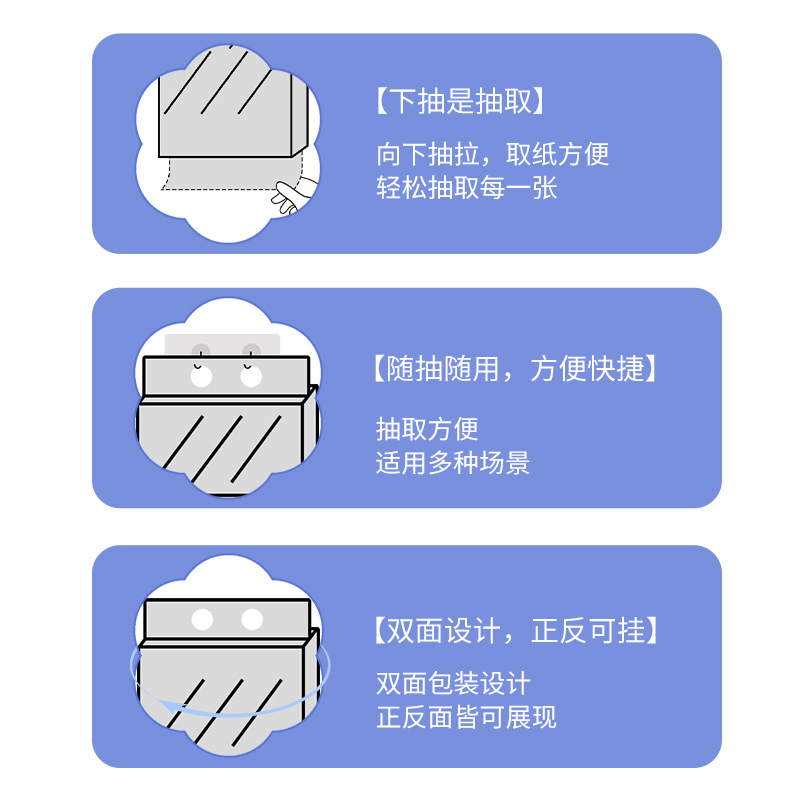 包邮漫花抽纸悬挂抽320抽2提装4层加厚家用面巾纸擦手纸实惠装-图3