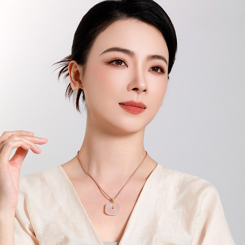 梦金园天然樱花玛瑙平安扣挂坠女新款编织项链挂绳吊坠送女友礼物,淘宝优惠券,粉丝福利购,淘宝优惠卷