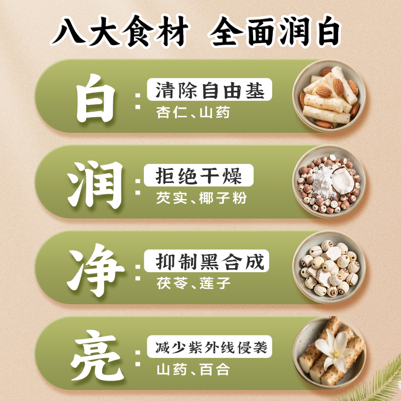 南国椰子粉杏仁七白饮葛根粉营养早餐代餐冲泡饮品茯苓山药粉