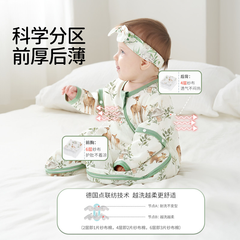 欧孕小清心婴儿睡袋春夏秋宝宝防踢被子竹棉纱布四季通用一体睡袋,淘宝优惠券,粉丝福利购,淘宝优惠卷
