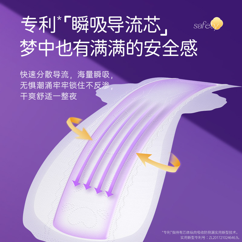 舒莱医护消毒级卫生巾透气悬浮芯纯棉加长夜用430mm【官方正品】